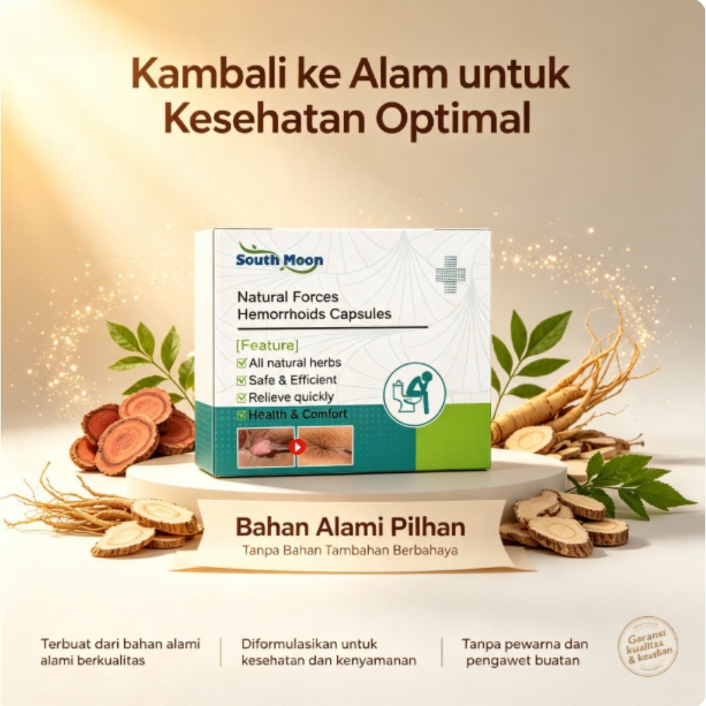 Kapsul Wasir Kekuatan Alami Bulan Selatan 7 Kapsul, Ekstrak Rhodiola Rhodiola, Ginseng, Angelica dan