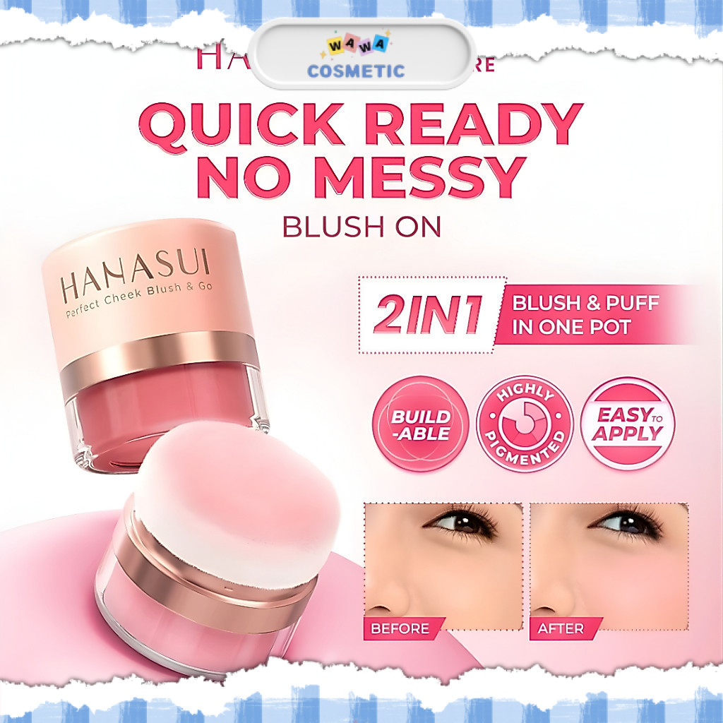 WAWA - HANASUI Perfect Cheek Blush & Go Powder l Blush On Perona Pipi by Hanasui
