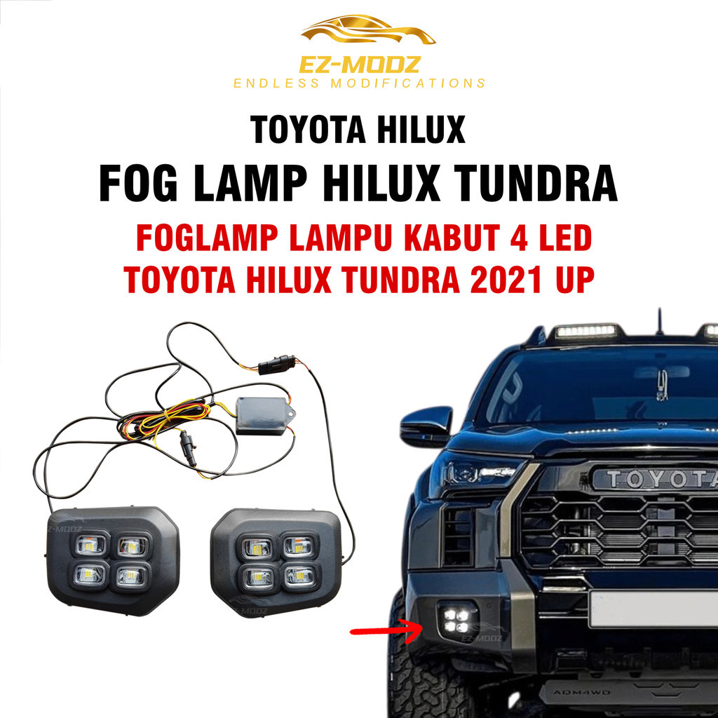 EZ MODZ - Foglamp Hilux LED Toyota Hilux Tundra 2021 Up Fog Lamp Lampu Kabut 4 LED
