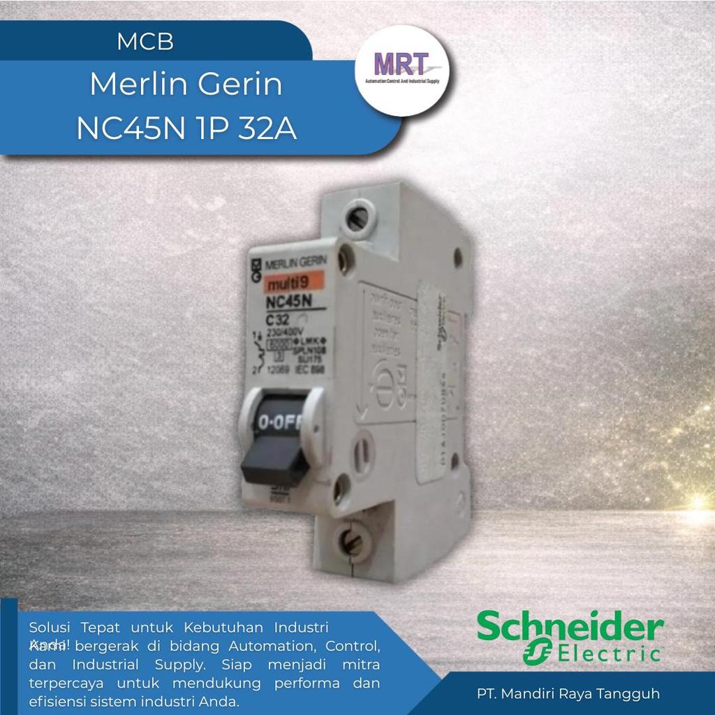 [SALE] MCB Schneider Merlin Gerin Multi9 NC45N C32 1P 32A – Mini Circuit Breaker 1 Pole Original Sch