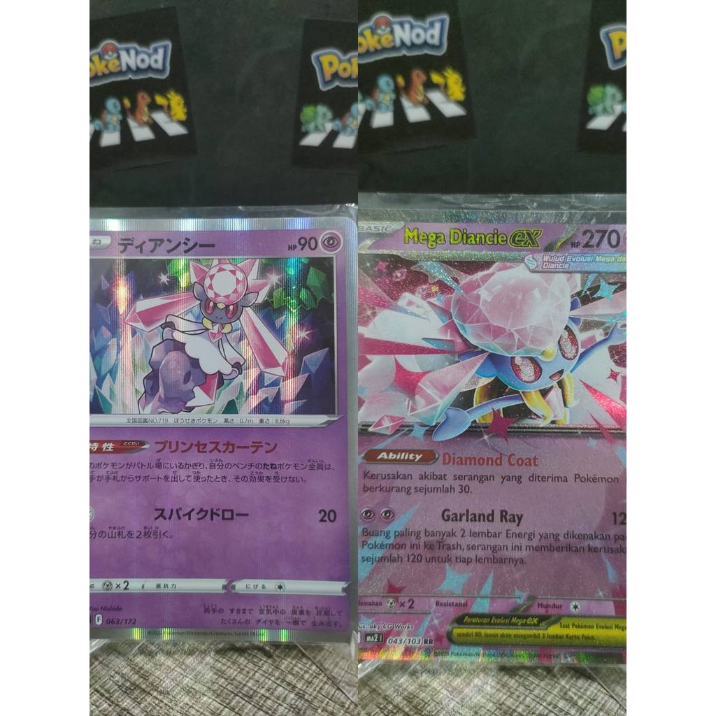 Kartu Pokemon TCG Evolusi Diancie Mega Diancie Ex Indo Japan english - original Sleeve