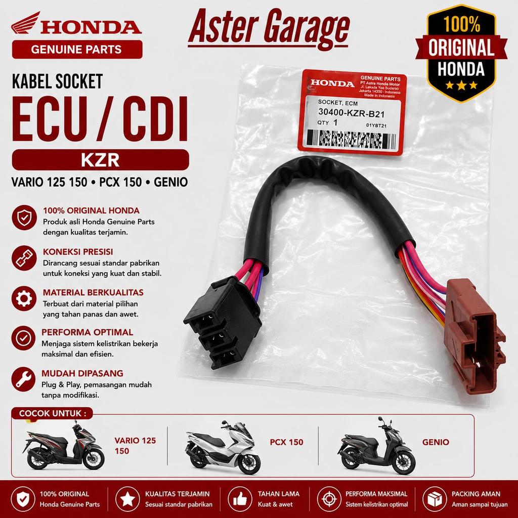 Kabel Soket ECU CDI Honda Vario 125 150 PCX 150 Genio KZR Original | Socket ECU