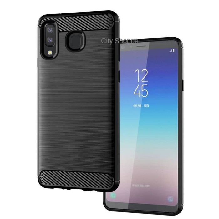 CASE SAMSUNG A8 STAR SLIM ARMOR RUGGED CARBON FIBER ANTI SHOCKPROOF #BLUES