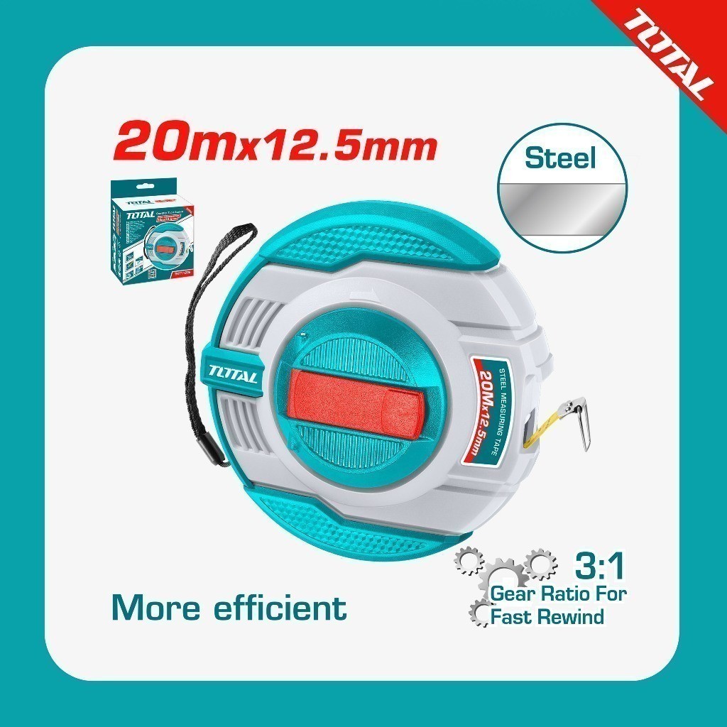 TOTAL Meteran Baja / Steel Measuring Tape TMT11206