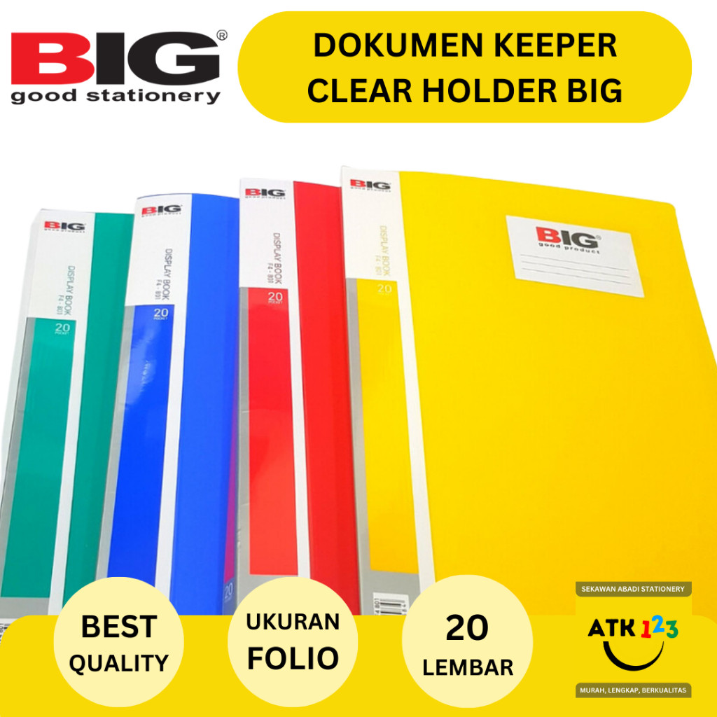 BIG Map Clear Holder Document Keeper Dokument Keeper Folio BIG Isi 20 Lembar