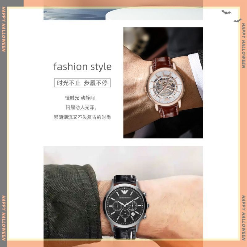 Tali Jam Kulit Sapi Asli Motif Buaya Versi Original Cocok Armani AR2447 AR2433 AR1981 Pria Aksesoris