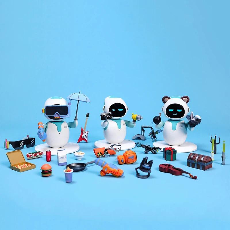 Eilik Robot Mini Toys, Mini Food Bottle, Luminous Fruits, Gift for Eilik (Toys Only, Robot not Inclu