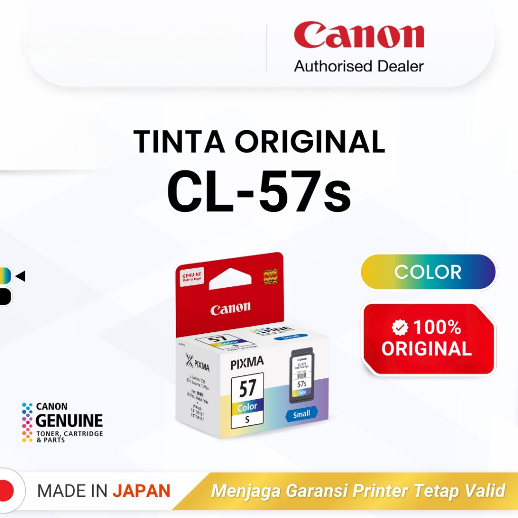 100% ORIGINAL Tinta Canon CL 57 Small Color - Tinta Canon E410 E470 E3470 E4570 - Tinta Asli