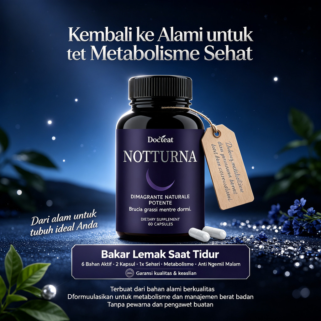 Docteat Notturna 60 Kapsul, Ekstrak Bawang Putih Beruang, Fenugreek, Milk Thistle, Dandelion, Vitami