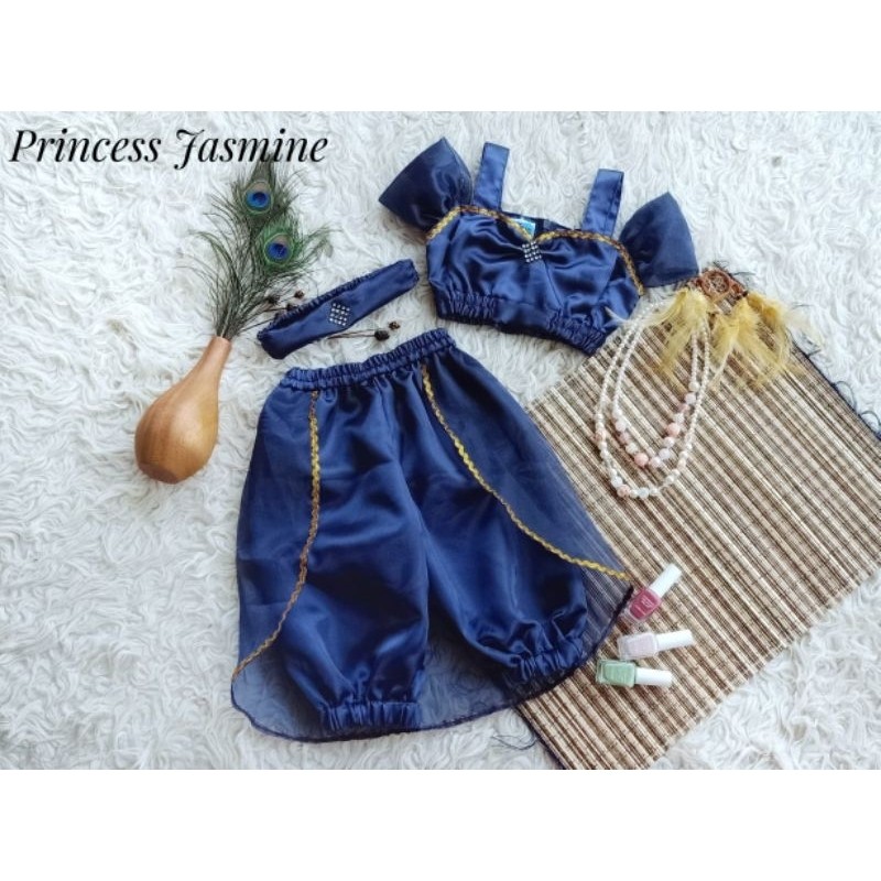 (READY STOK) kostum princess jasmine navy/kostum disney/kostum princess jasmine anak dan dewasa/kost