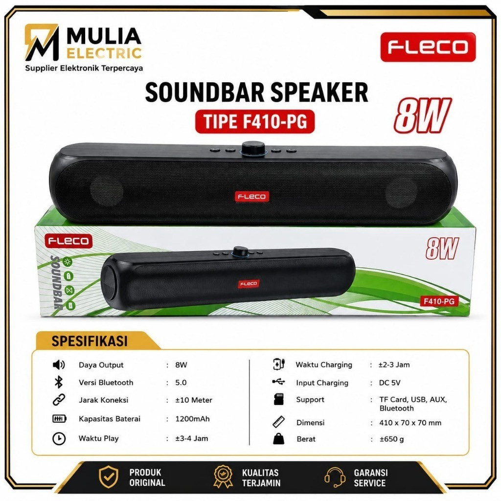 BISA COD BISA COD  Speaker Bluetooth Full Bass TV, Laptop, Komputer, HP SOUNDBAR FLECO F-410PG Speak