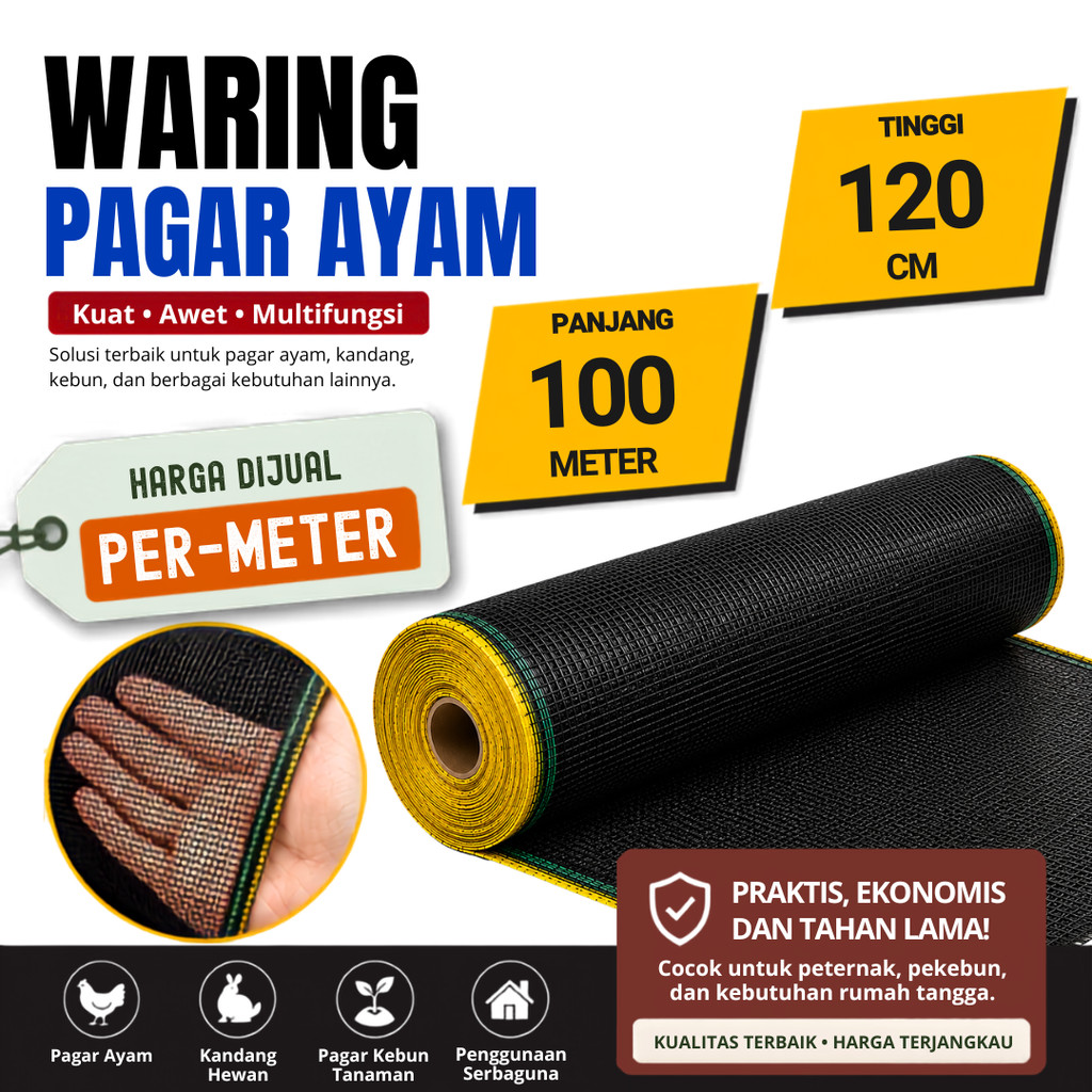 Waring Ayam Ecer / Waring Pagar Ayam Panjang 100 Meter Harga Permeter / Waring Murah Eceran