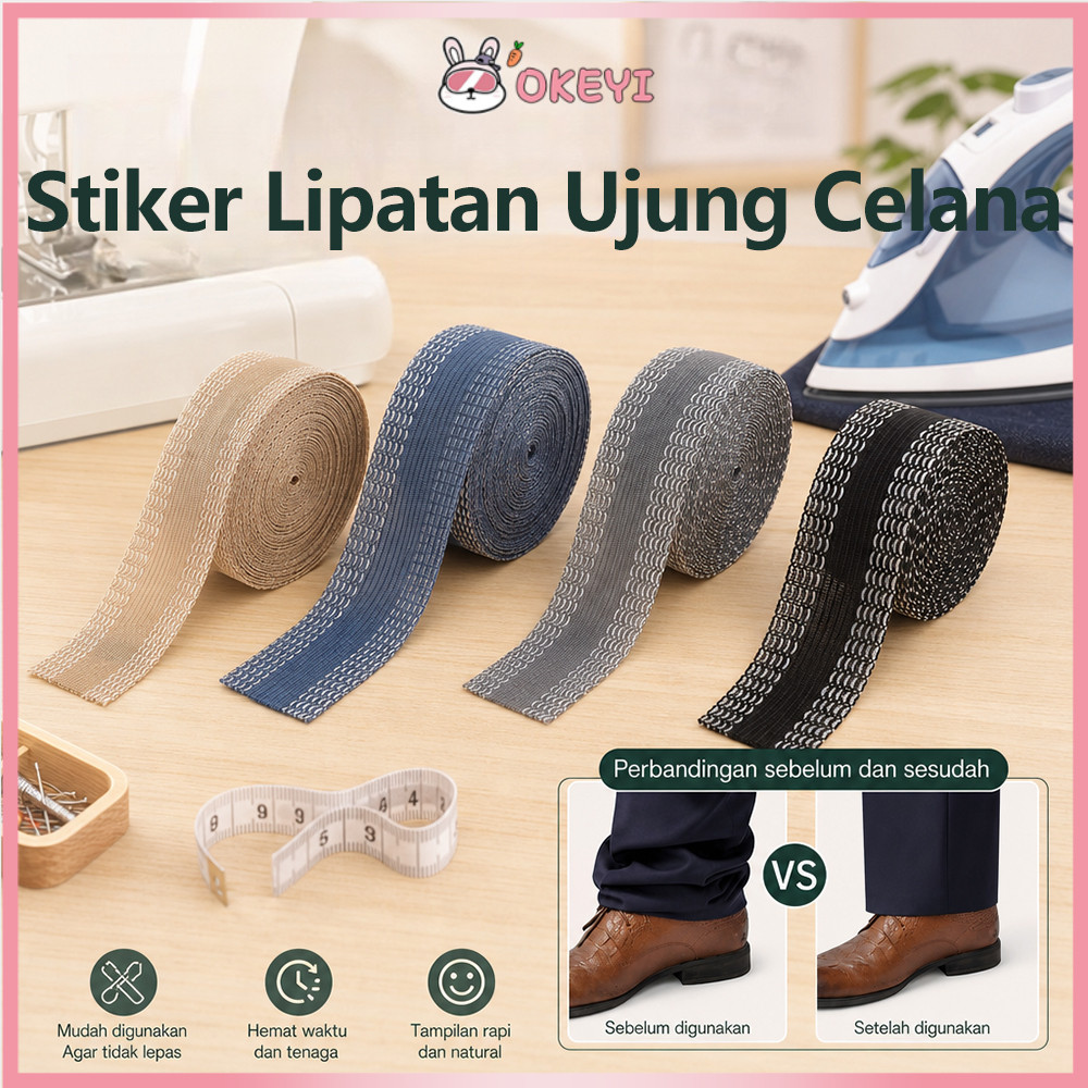 OKEYI Pemendek Celana 5 Meter Perekat Celana Jeans Pants Edgeshorten Lem Jeans Self Adhesive