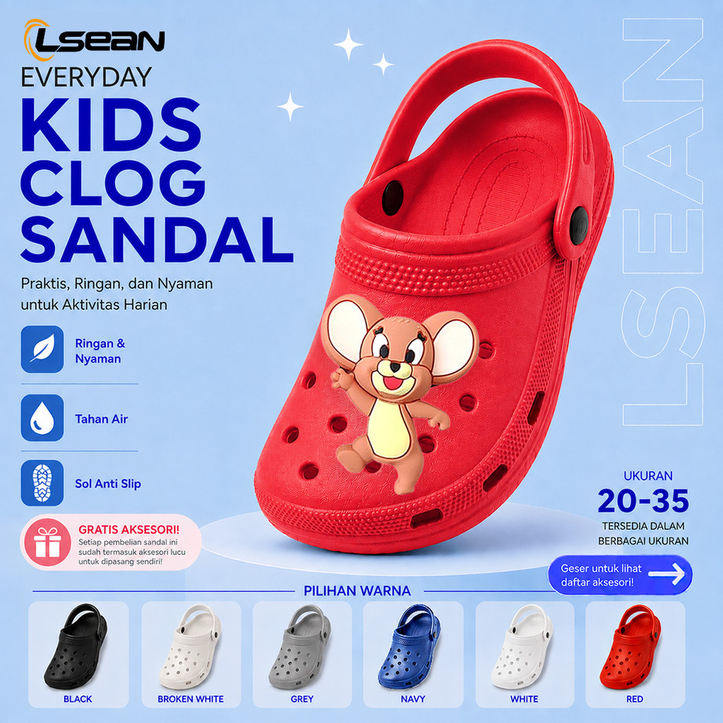 Sandal Baim Kodok Anak Laki-Laki dan Perempuan Dengan Pin 3D Kartun Hewan Lucu S251TJ S252TJ S253TJ