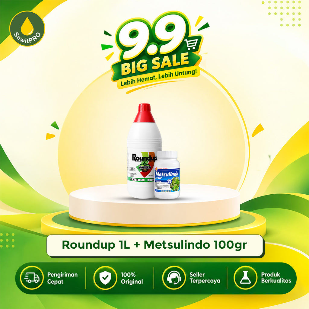 [Promo 9.9] Paket Semprot Lengkap - Roundup 486 SL (1 L) + Metsulindo 20 WP (100 gr)