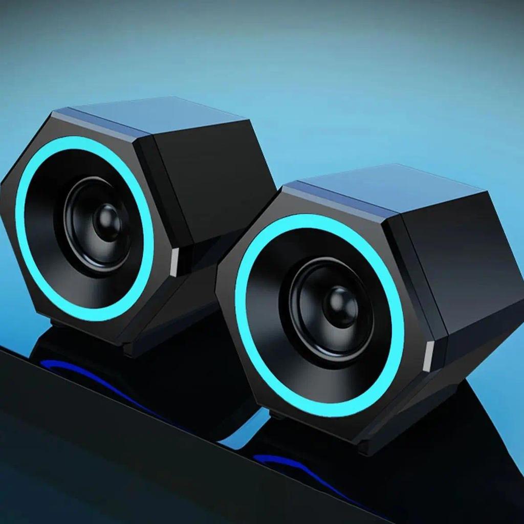 PC Speakers,USB Wired Subwoofer Speakers, Computer PC Speakers Laptop Desktop Small Audio Speaker,US