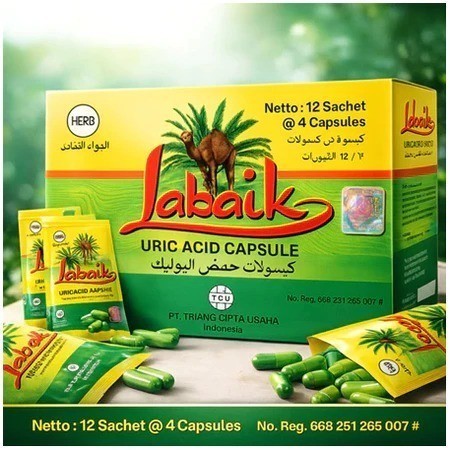PROMO!! LABAIK KAPSUL ASAM URAT ORIGINAL  BISA COD Terlaris BPOM Original 100% Kapsul Labaik Asam Ur