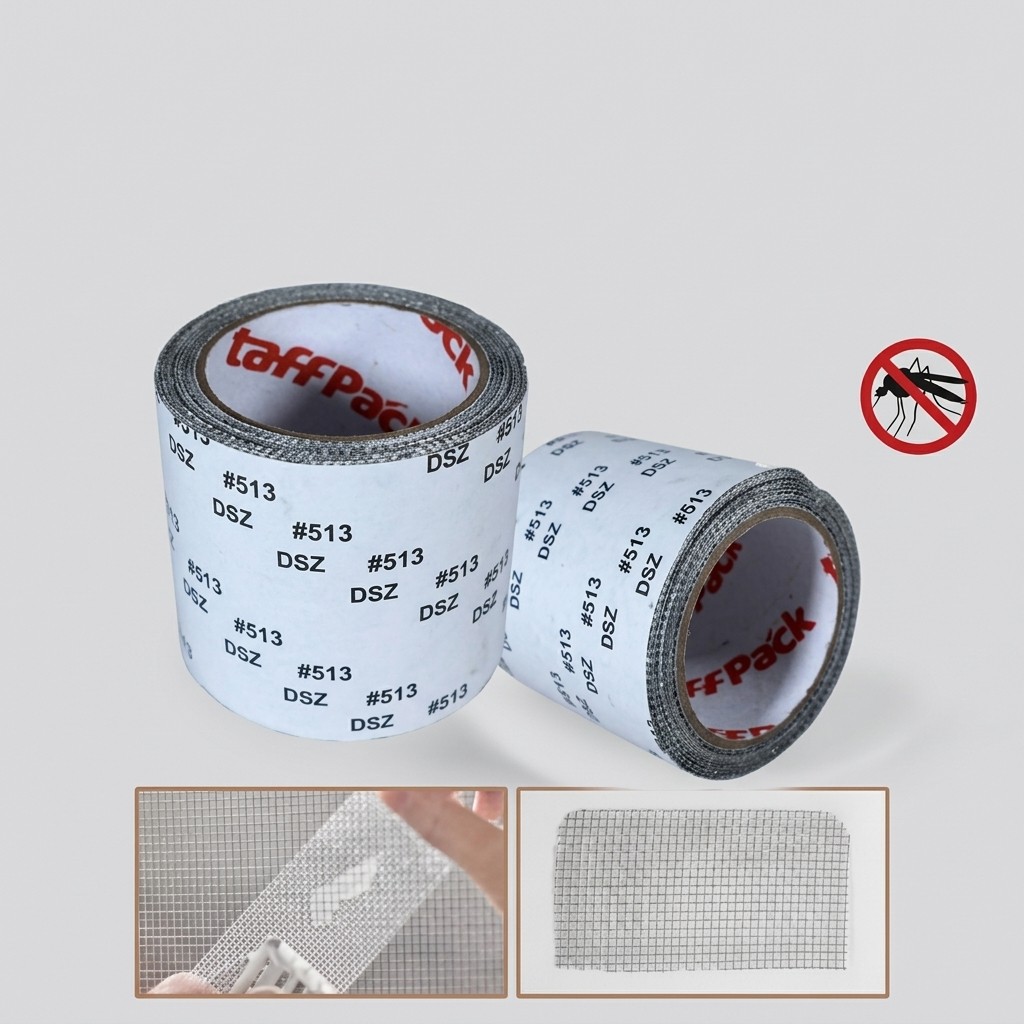 Lakban Tambal Kasa Nyamuk TaffHOME Fiber Glass Roll Stiker Perekat Jaring Kelambu Ventilasi Jendela 