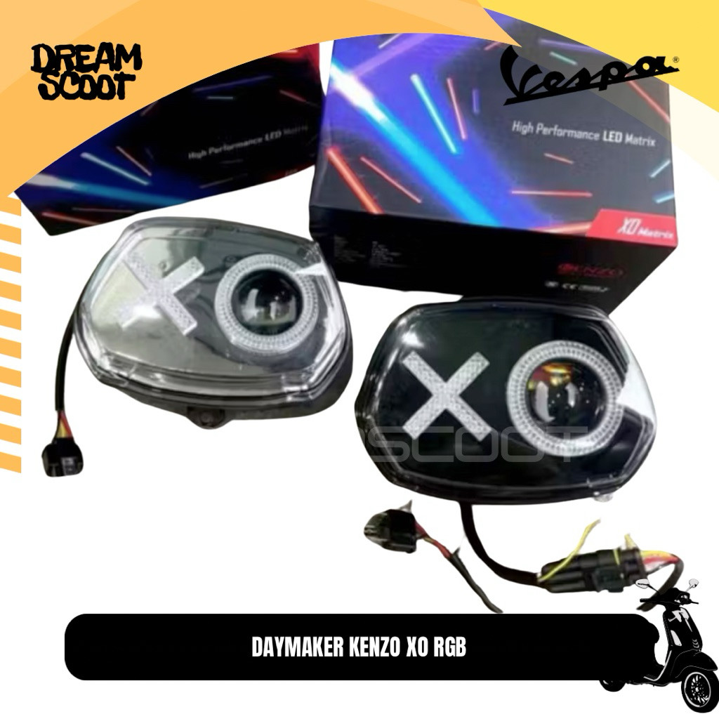 Daymaker XO Kenzo RGB Vespa Sprint Vespa Matic Headlamp Vespa Daymaker XO Vespa Daymaker Vespa
