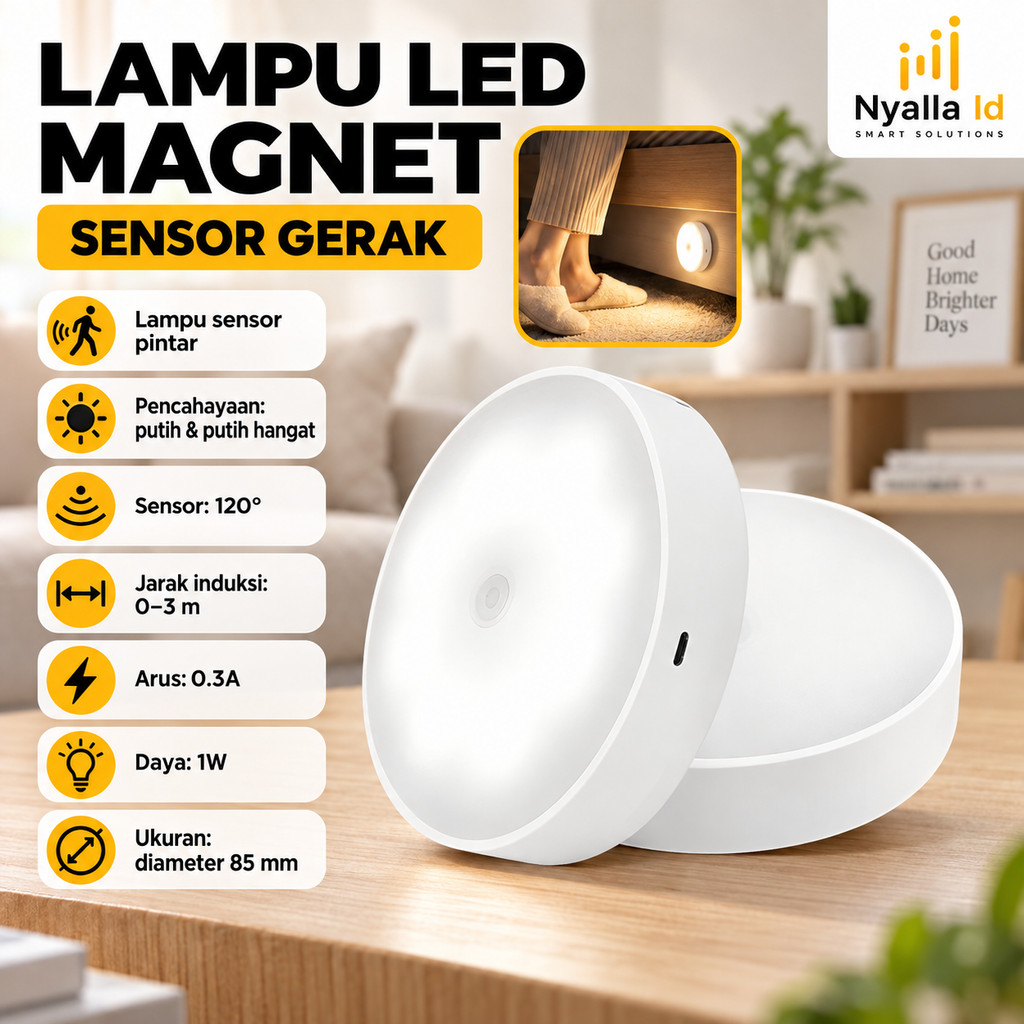 Lampu Sensor Gerak Cahaya Otomatis PORTABLE Lampu Otomatis Sensor Cahaya Lampu Tangga Indoor Sensor 