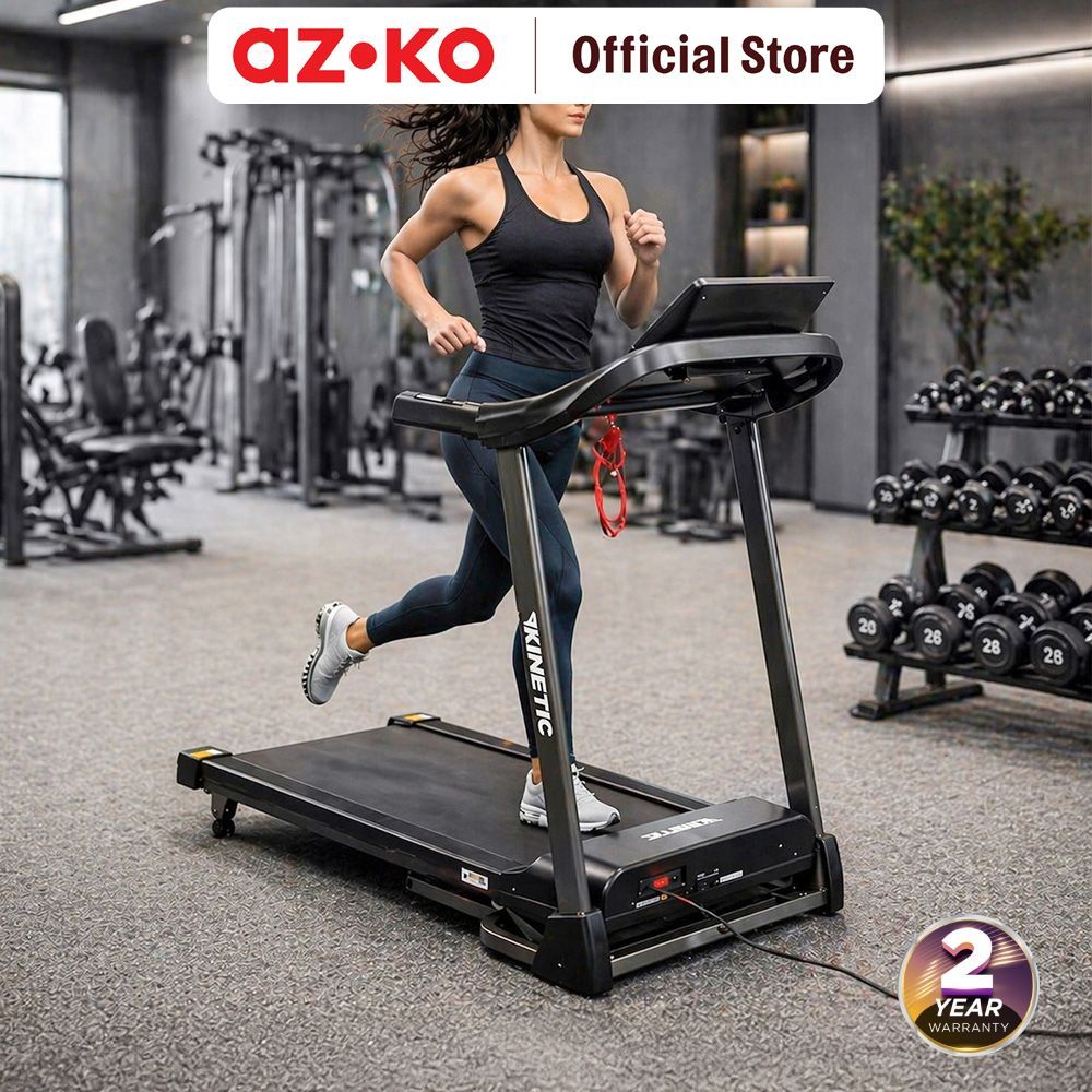 AZKO Kinetic Motorized Smart Treadmill 1.25 Hp 12P Alat Lari Mesin Lari Cardio Runner Gym