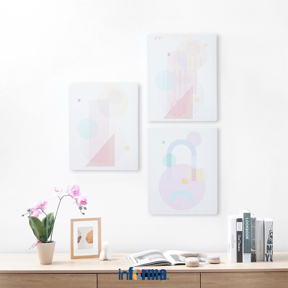 Informa Hiasan Dinding Kanvas Print Shape 40x50 cm Set 3 Pcs - Mix Wall Art Dekorasi Dinding Wall De