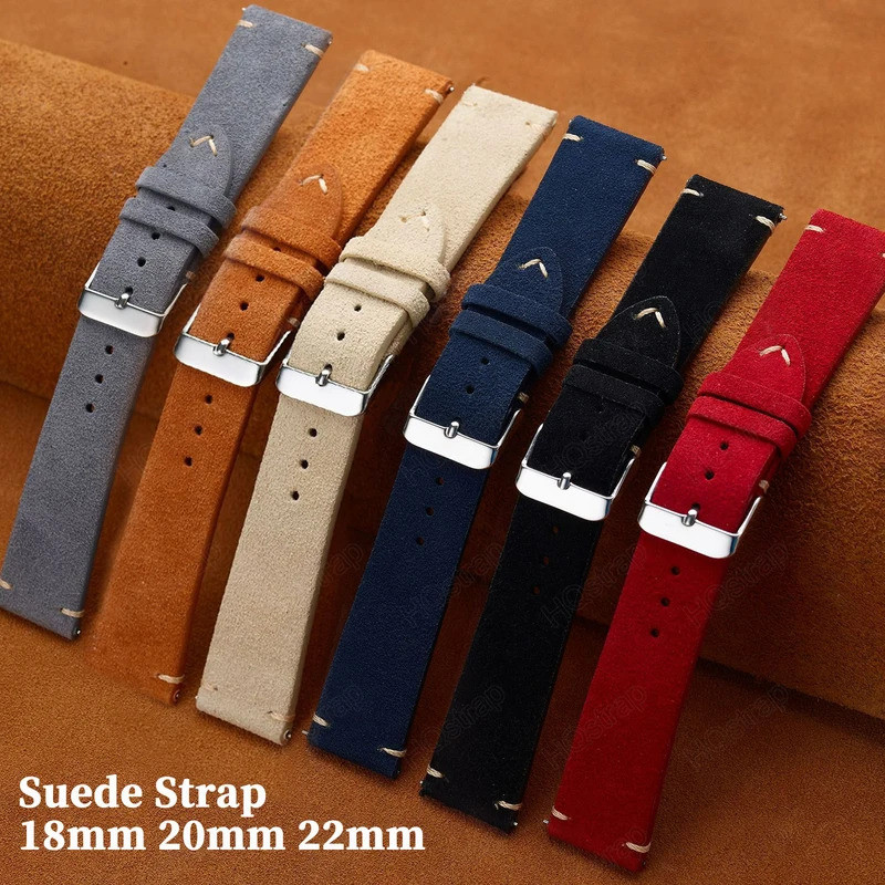 Tali Suede Lembut dengan Pengait Cepat 22mm 18mm 20mm untuk Samsung Watch6 5/4/3 Gelang Kulit Anak S