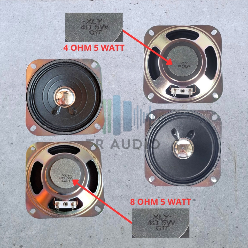 Speaker 4 Inch Kotak Full Range Full Paper 5 Watt 4 Ohm 8 Ohm Magnet 45mm