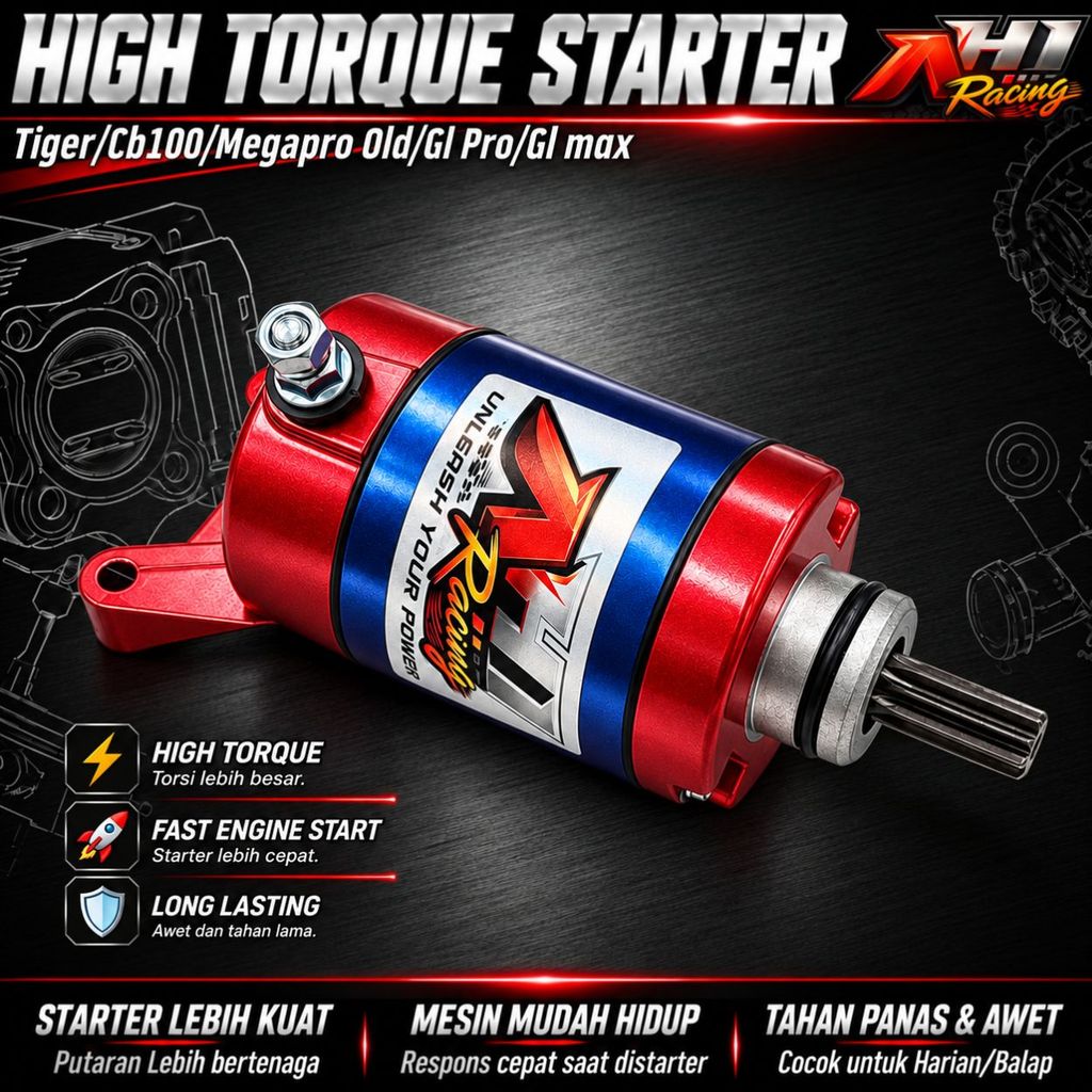 Dinamo Starter Tiger CB100 Megapro GL Pro GL Max Tiger Revo Tiger Old Bore Up AH1 Racing