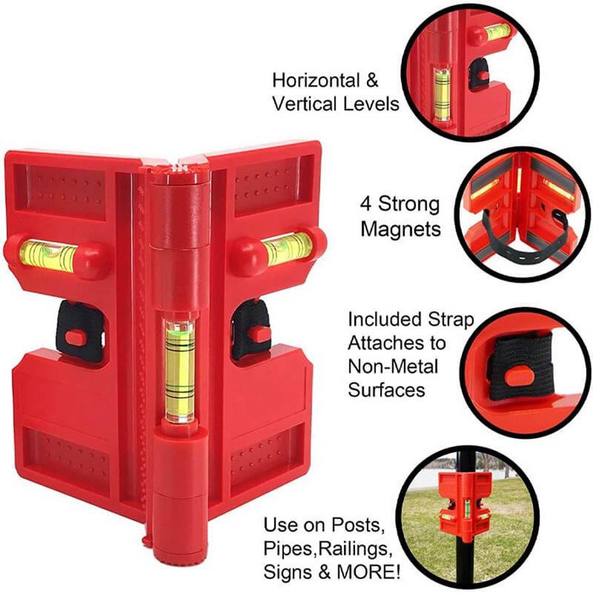 Laser Siku Sudut Leveling 90/270 Derajat Laser Alat Ukur Siku Kelurusan Permukaan / Waterpas Alat