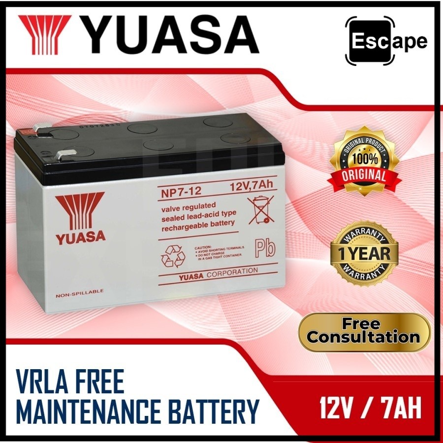 Aki UPS YUASA 12V 7AH Baterai UPS Aki Kering Batere Battery VRLA original