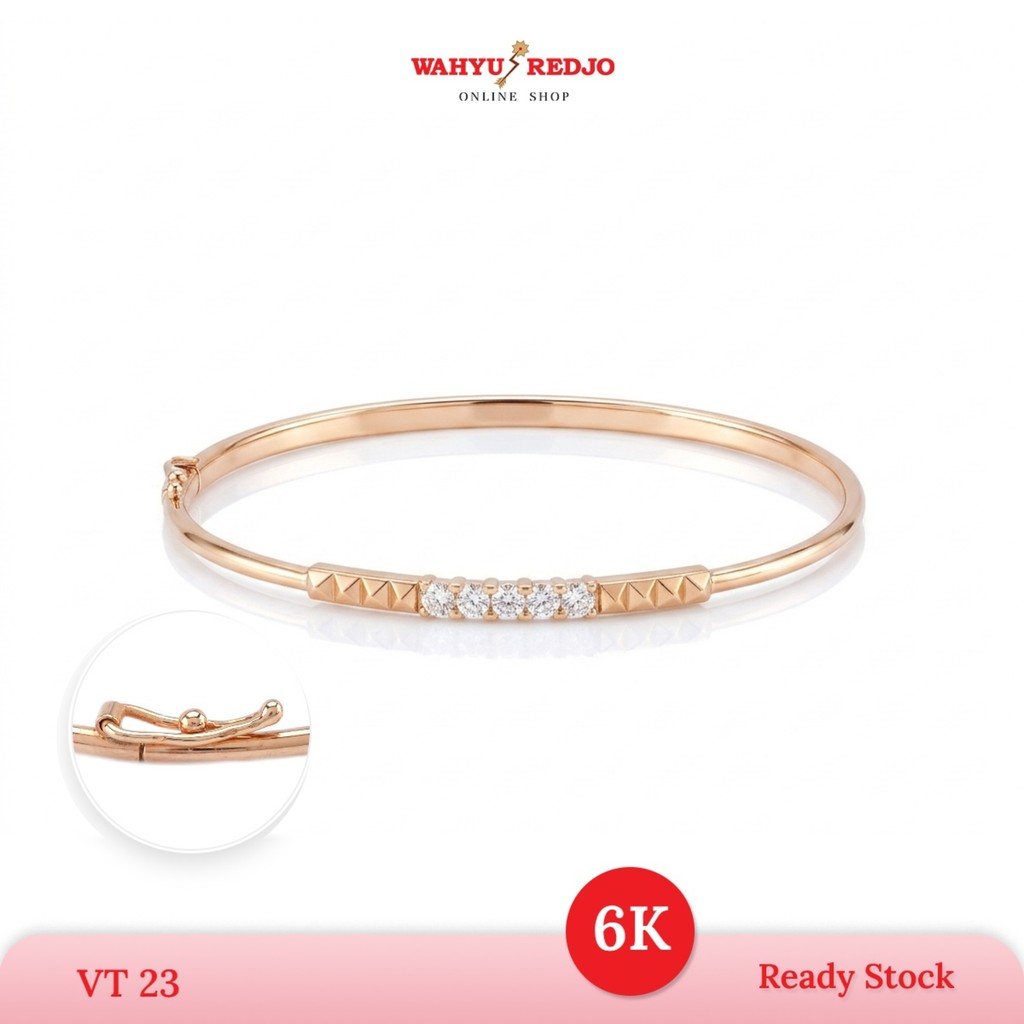 WAHYU REDJO - GELANG EMAS 6K HWT MODEL OVAL MATA PIRAMID (NON PMR)
