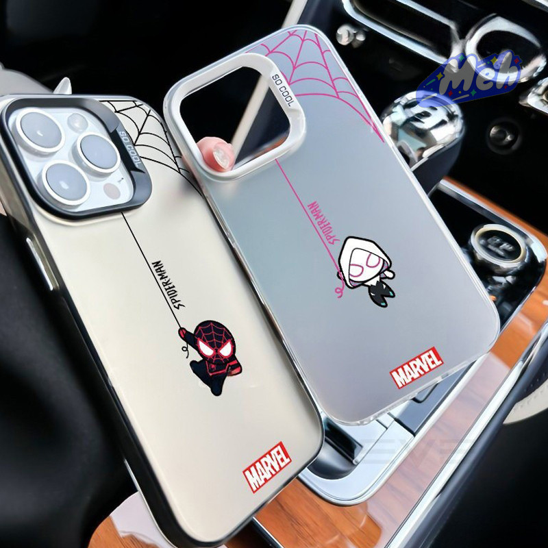 Silver Casing Case SAMSUNG HP S20 S21 S22 S23 S24 S25 Ultra Plus FE 5G SpiderMan motif Hologram Casi