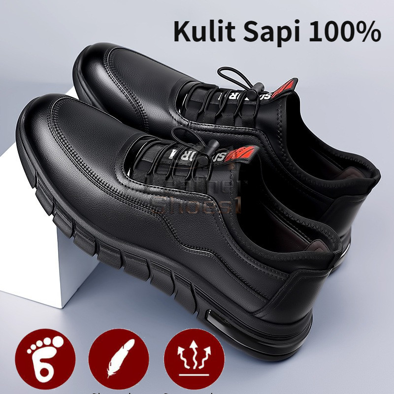 Sepatu Sneakers Kets Kuilt Pria Sepatu Casual Pria Hitam Sepatu Formal Pria Pernikahan