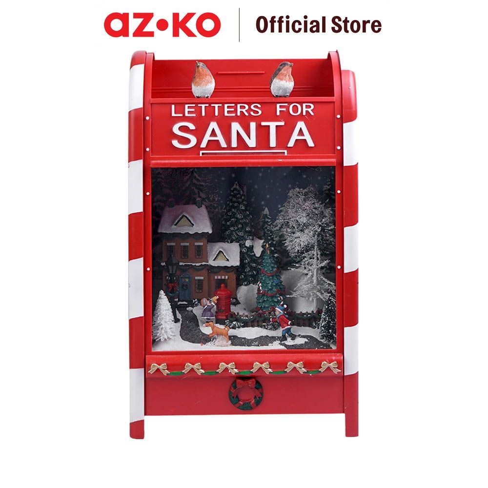 AZKO Noelle Dekorasi Meja Natal Christmas Santa Mail Box - Merah Hiasan Natal Pernak Pernik Natal Or