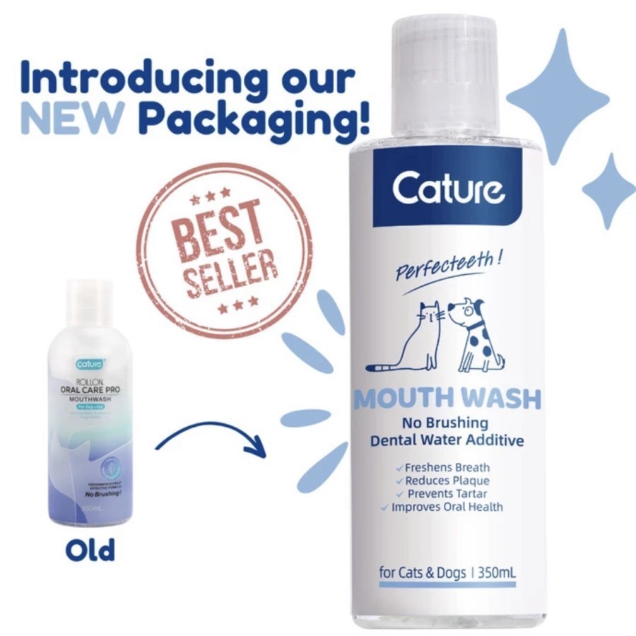 CATURE ROLLON MOUTHWASH FOR DOG & CAT 350 ML / PEMBERSIH MULUT pi