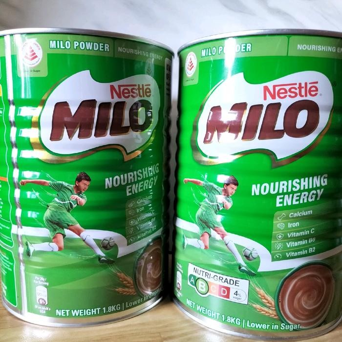 junghimarket - Minuman Coklat Malt Milo Kaleng Singapore Lower In Sugar 1.8Kg Exp 2026 dan 400gr Exp
