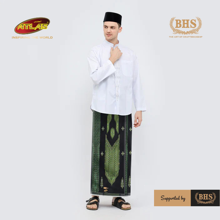 Sarung ATLAS Super Premium 980 Motif A9 JGL Hitam Hijau 06