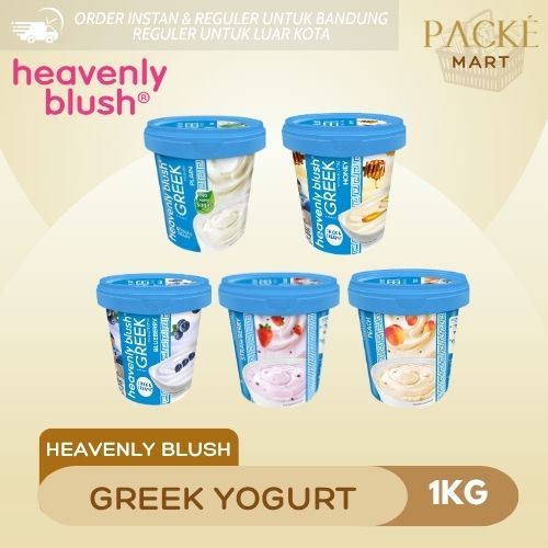 Heavenly Blush Greek Yogurt 1kg - Rasa Plain / Original / Madu / Blueberry / Stroberi / Peach