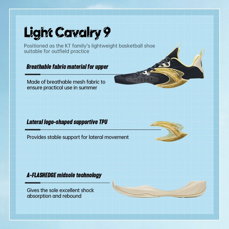 Promo Terbaru Anta Kt Light Cavalry 9 Sepatu Basket Pria Sports Sneakers Men Basketball Shoes