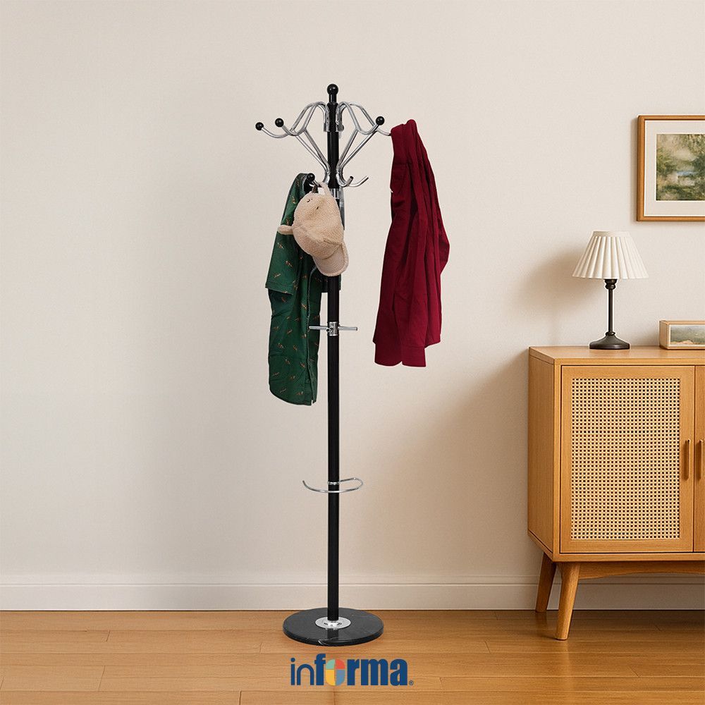 Informa Gantungan Pakaian Metal Jujude - Hitam Stand Hanger Gantungan Baju Berdiri Clothes Organizer