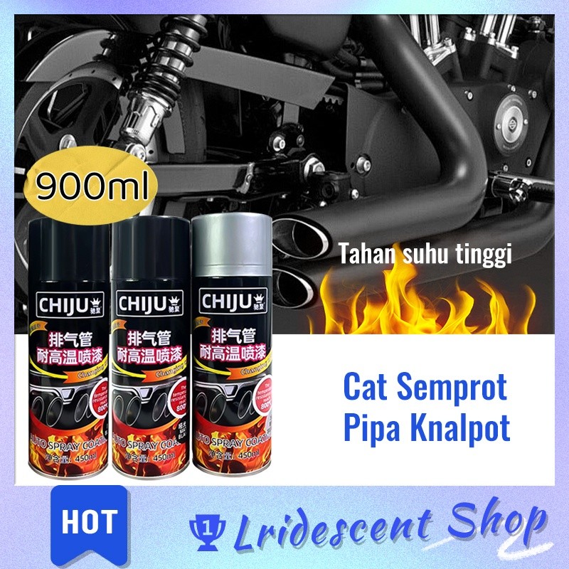 STOK 900ML Tahan Suhu Tinggi 800°C 400Ml Cat Knalpot Anti Panas Chiju Hi Temp Black Hitam Doff Perak