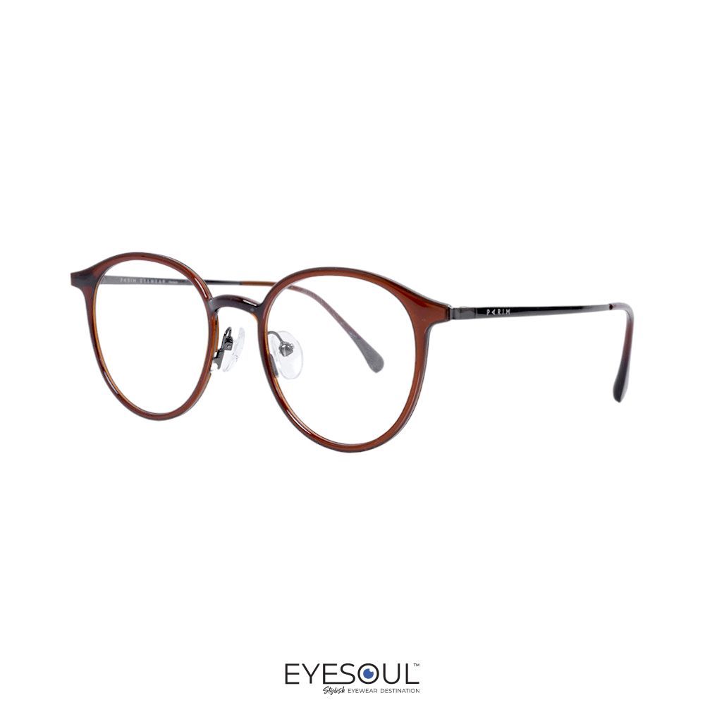 PARIM EYEWEAR KACAMATA OPTICAL ROUND TRANS TR90 - COKELAT TEA