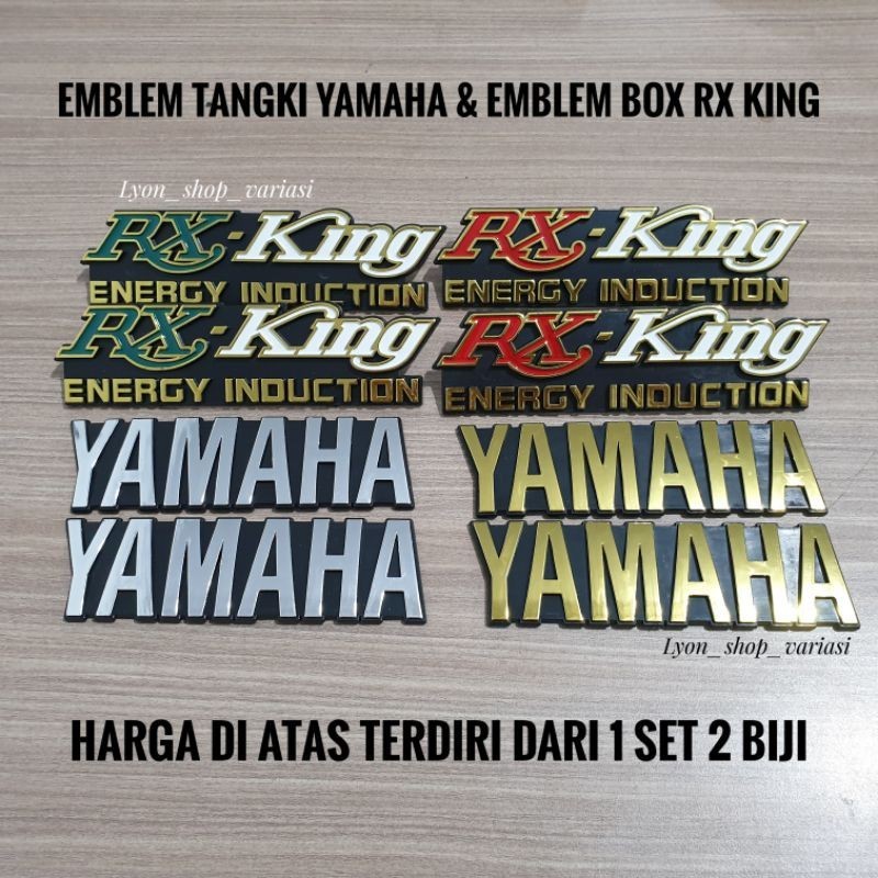 Emblem Yamaha RX King Logo Emblem Box Aki RX King Set Sepasang Logo Emblem