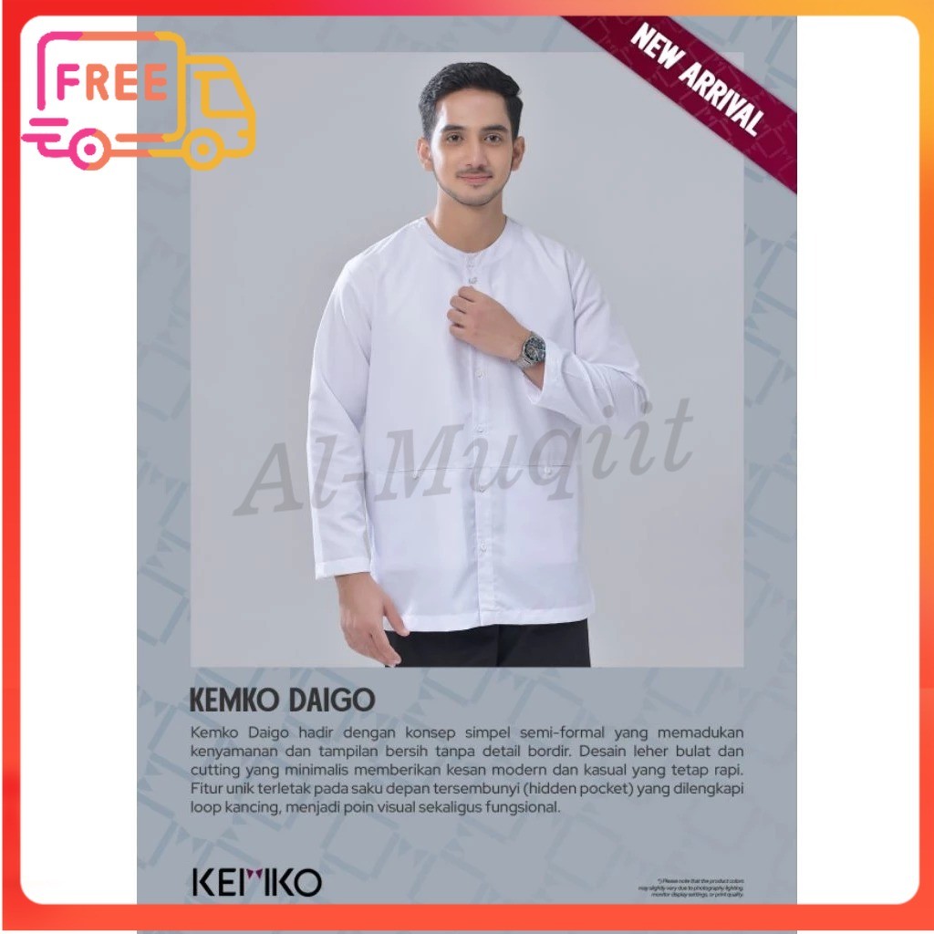 DISKON RABBANI Kemeja Koko Rabbani|Kemko Daigo Blg Lengan Panjang|Kemko Putih Rabbani Al-Muqiit.Shop