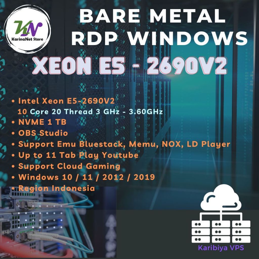 Bare Metal Server RDP Dedicated Single Xeon 2690v2 Emulator Vmware Android Youtube VPN BOT