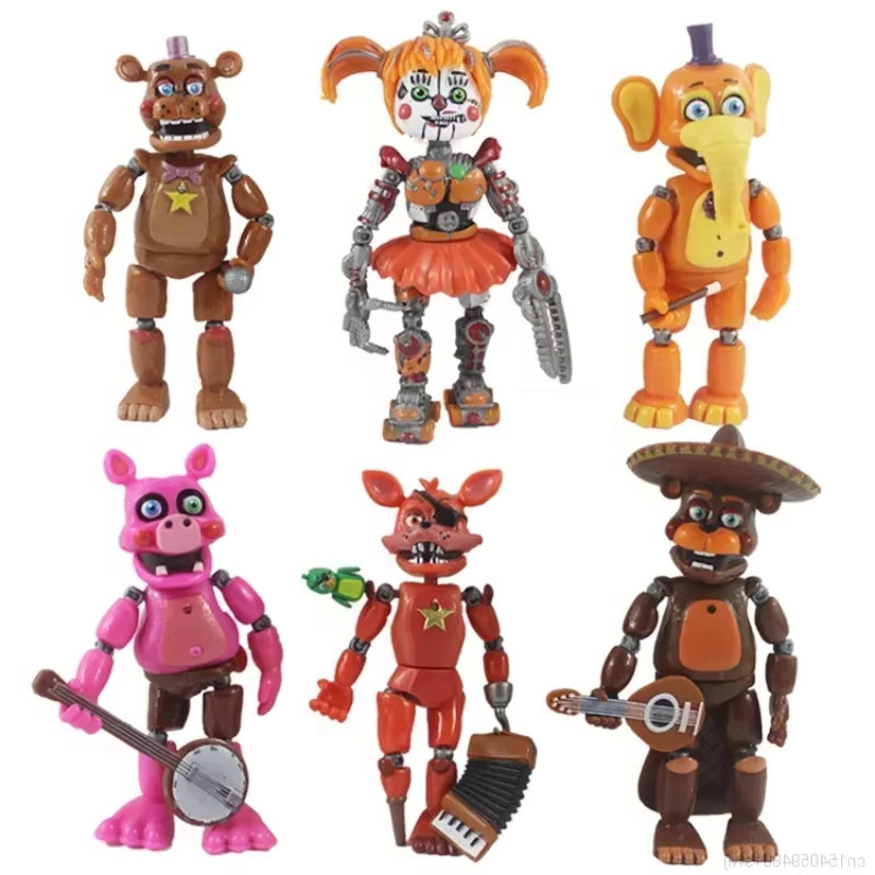 6pcs FNAF Figures Freddy Bonnie Foxy Fazbear Bear Five Nights PVC Model Action Figures Toys for Kids
