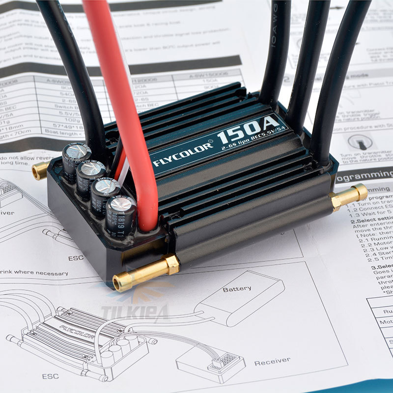 Rc Boat Flycolor ESC 50A/70A/90A/120A/50A Brushless ESC Speed Controller Support 2-6S Lipo BEC 5.5V/