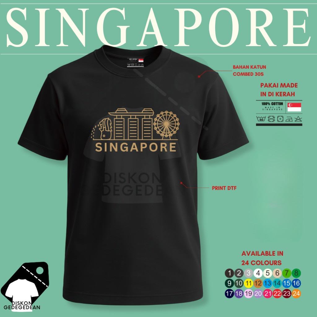Kaos Oleh Oleh Singapore Singapura  Baju Oleh-oleh Singapore Singapura Kaos Souvenir Singapura Singa