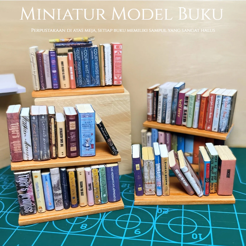 200pcs Miniature Buku Ornamen / Pretend Play Mainan / Model Miniatur Dekorasi Adegan